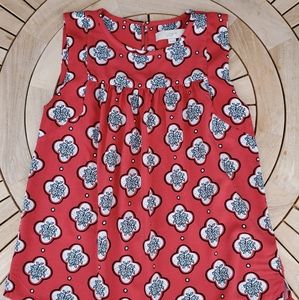 Ann Taylor LOFT, smocked sleeveless shell